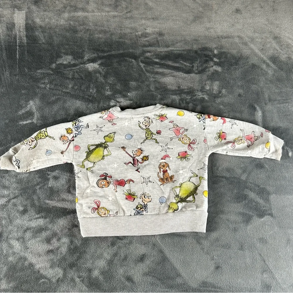 The Grinch 2 Piece‎ Sweat Suit Baby Toddler 2T Joggers & Crewneck Gray